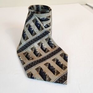 Giorgio Moreschi Mens Silk Tie Geometric Designed In Italy Art Modern Necktie